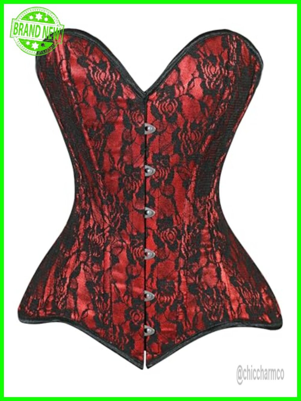 Daisy Corsets Womens Lace Overbust Corset Waist Cincher Bustier Plus Size